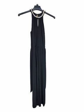 BETSEY JOHNSON-Black Beaded Halter JUMPER (Stretchy)